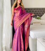Purple woven design tissue sarees