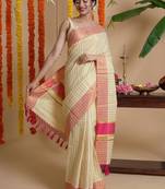 Striped zari tissue kasavu saree