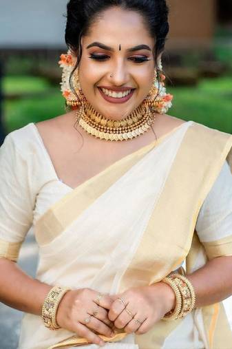 Zari silk cotton designer kasavu saree
