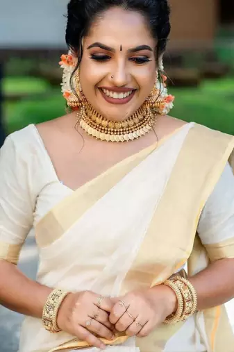 Zari silk cotton designer kasavu saree