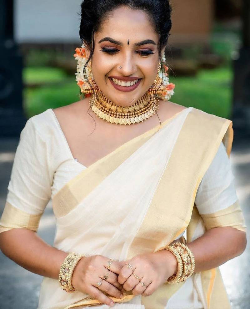 Zari silk cotton designer kasavu saree