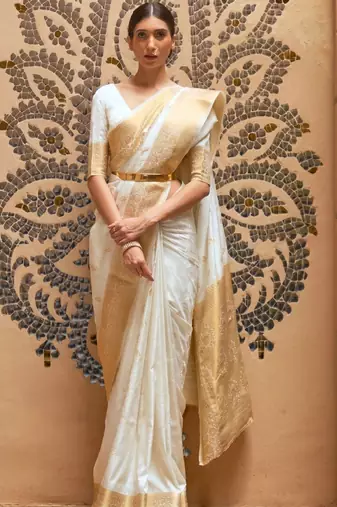 Woven design zari silk cotton heavy work kasavu saree