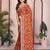 rust color rangoli silk embroidery work saree with work blouse piece
