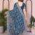 teal color rangoli silk embroidery work saree with work blouse piece
