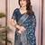teal color rangoli silk embroidery work saree with work blouse piece