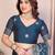teal color rangoli silk embroidery work saree with work blouse piece