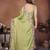 green color rangoli silk embroidery work saree with plain  blouse piece
