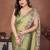 green color rangoli silk embroidery work saree with plain  blouse piece