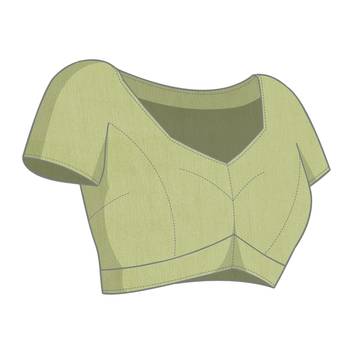 green color rangoli silk embroidery work saree with plain  blouse piece 4