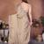 brown color rangoli silk embroidery work saree with plain  blouse piece