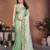 green color rangoli silk embroidery work saree with plain  blouse piece