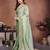 green color rangoli silk embroidery work saree with plain  blouse piece