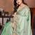 green color rangoli silk embroidery work saree with plain  blouse piece