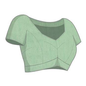 green color rangoli silk embroidery work saree with plain  blouse piece 5