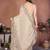 brown color rangoli silk embroidery work saree with plain  blouse piece