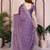 lavender color rangoli silk embroidery work saree with work blouse piece
