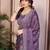 lavender color rangoli silk embroidery work saree with work blouse piece
