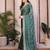 Teal color rangoli silk embroidery work saree with work blouse piece