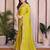 Parrot green color satin chiffon silk embroidery work saree with work blouse piece