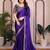 Purple color satin chiffon silk embroidery work saree with work blouse piece