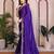 Purple color satin chiffon silk embroidery work saree with work blouse piece