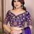 Purple color satin chiffon silk embroidery work saree with work blouse piece