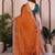 Rust color rangoli silk embroidery work saree with work blouse piece