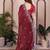 Maroon color fandy chiffon  silk embroidery work saree with work blouse piece