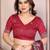 Maroon color fandy chiffon  silk embroidery work saree with work blouse piece