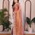 Rust color fandy chiffon  silk embroidery work saree with work blouse piece