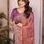 Rust color fandy chiffon  silk embroidery work saree with work blouse piece