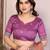Rust color fandy chiffon  silk embroidery work saree with work blouse piece