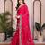 Pink color fandy chiffon  silk embroidery work saree with work blouse piece
