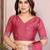 Pink color satin chiffon silk embroidery work saree with work blouse piece