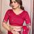 Pink  color satin chiffon silk embroidery work saree with work blouse piece