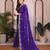 Purple  color satin chiffon silk embroidery work saree with work blouse piece