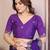 Purple  color satin chiffon silk embroidery work saree with work blouse piece