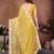 Yellow  color fandy chiffon  silk embroidery work saree with work blouse piece