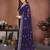 Purple color fandy chiffon  silk embroidery work saree with work blouse piece