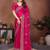 Pink  color fandy chiffon  silk embroidery work saree with work blouse piece