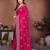 Pink  color fandy chiffon  silk embroidery work saree with work blouse piece