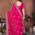 Pink  color fandy chiffon  silk embroidery work saree with work blouse piece