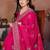 Pink  color fandy chiffon  silk embroidery work saree with work blouse piece