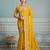 Yellow  color star georgette silk embroidery work saree with work blouse piece