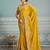 Yellow  color star georgette silk embroidery work saree with work blouse piece
