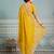 Yellow  color star georgette silk embroidery work saree with work blouse piece
