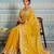 Yellow  color star georgette silk embroidery work saree with work blouse piece