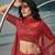 Red net lehenga with un-stitched blouse