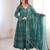 New trendy stylish elegant teal floral print cotton anarkali suit for women