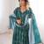 New trendy stylish elegant teal floral print cotton anarkali suit for women